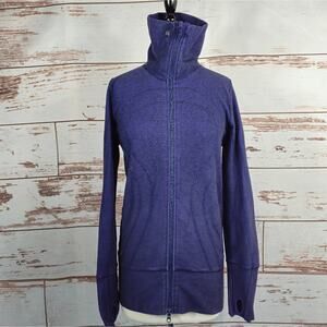 Lululemon In Stride Jacket Deep Indigo Slub Denim Purple Size 8